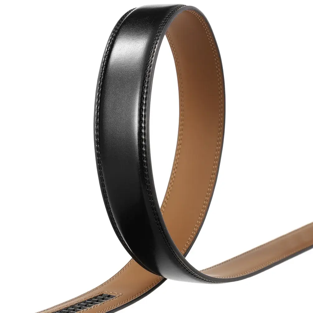 Men's Black Leather Belt with Silver Buckle — feature 27