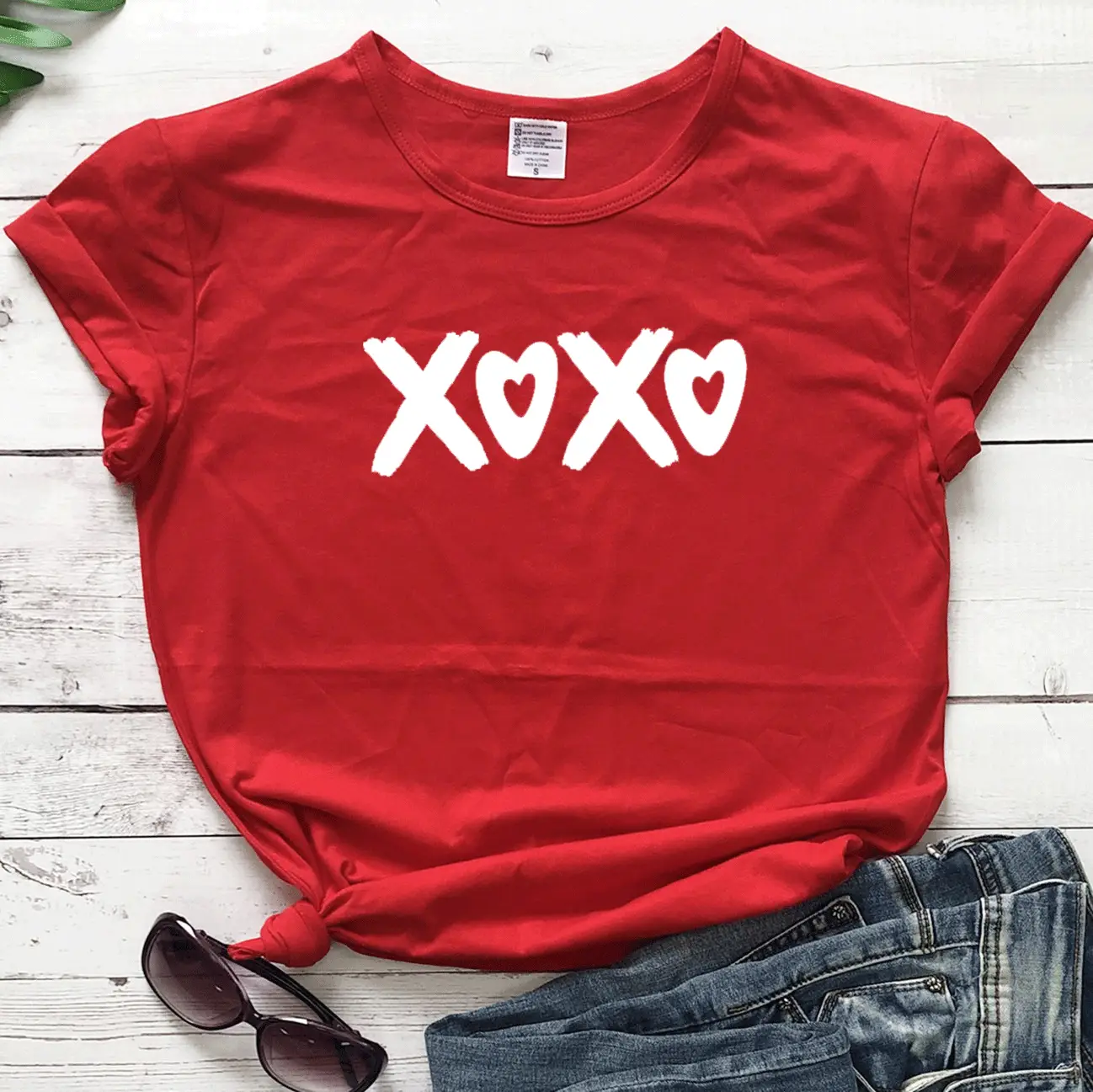 XOXO Love Letter T-Shirt Maroon Short Sleeve - Image 4