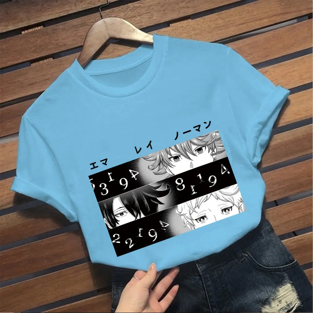 Men's Blue Promised Neverland Graphic T-Shirt Short Sleeve