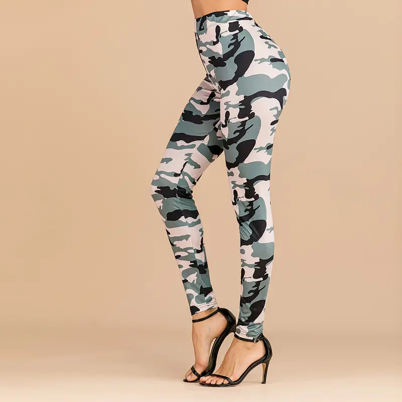 Retro Newspaper Print Skinny Pants for Women