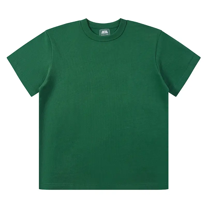 Ami Khaki Combed Cotton Men's T-Shirt Green - Image 13