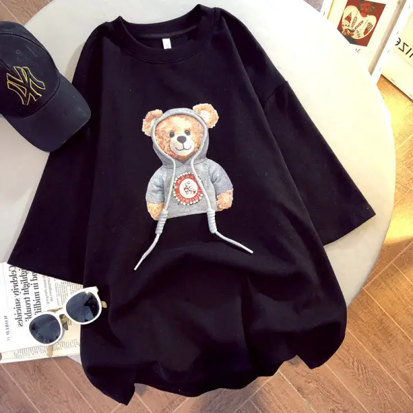 Tom & Jerry Printed Women T-Shirt Black Loose Fit