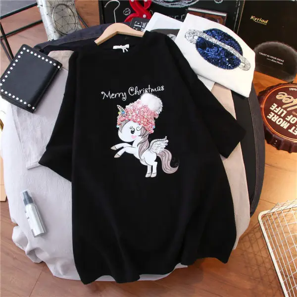 Tom & Jerry Printed Women T-Shirt Black Loose Fit