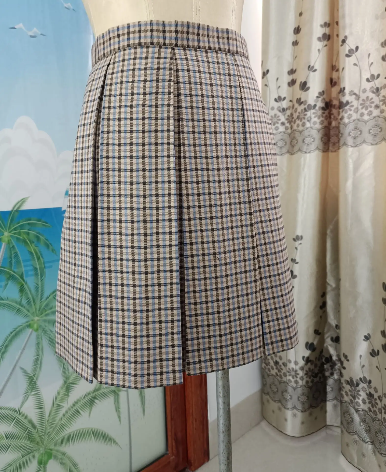 Japanese Orthodox JK Uniform Lattice Skirt with Bow - Image 5