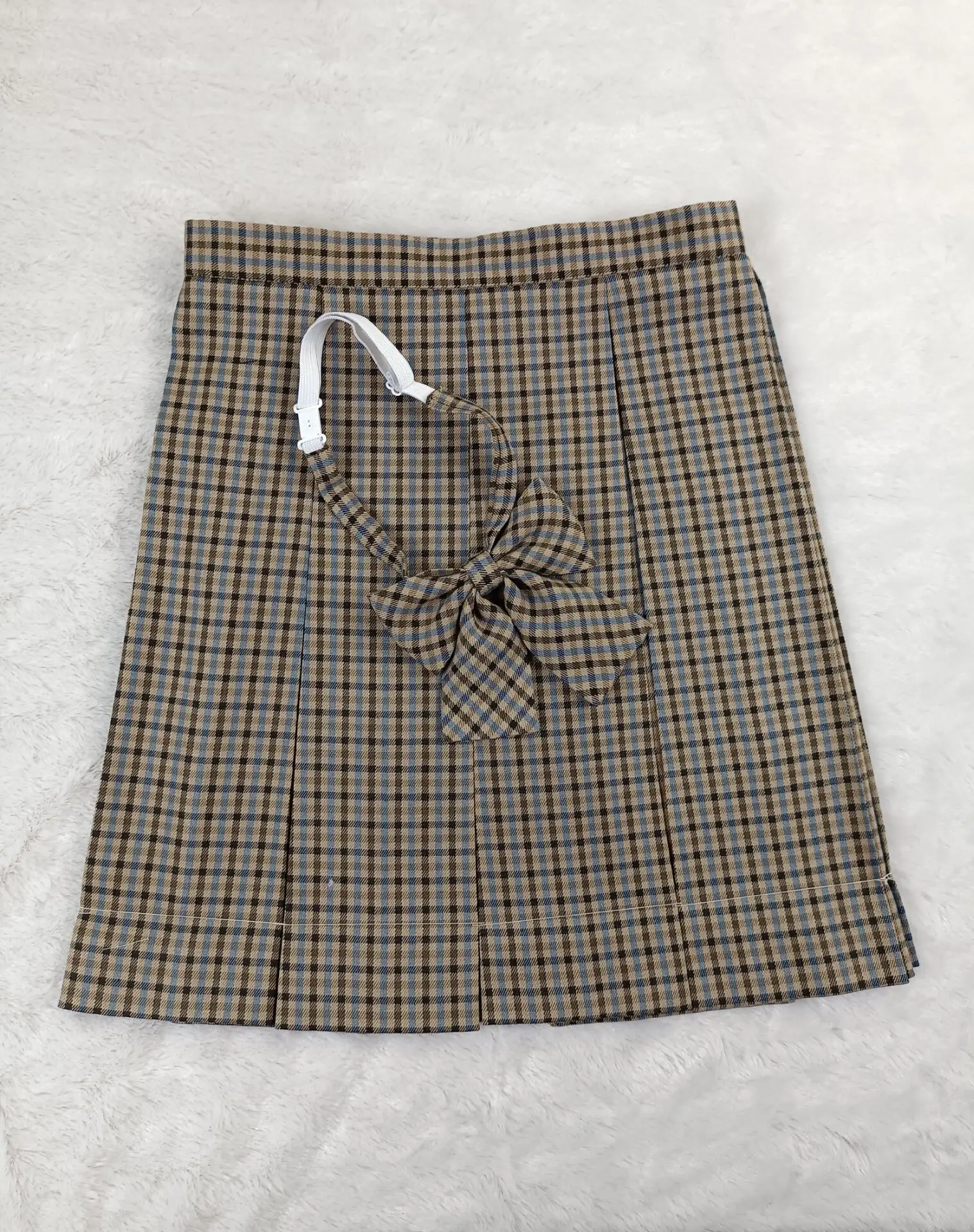 Japanese Orthodox JK Uniform Lattice Skirt with Bow - Image 6