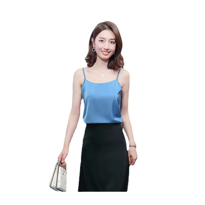 Blue Slim Fit Summer Vest for Women