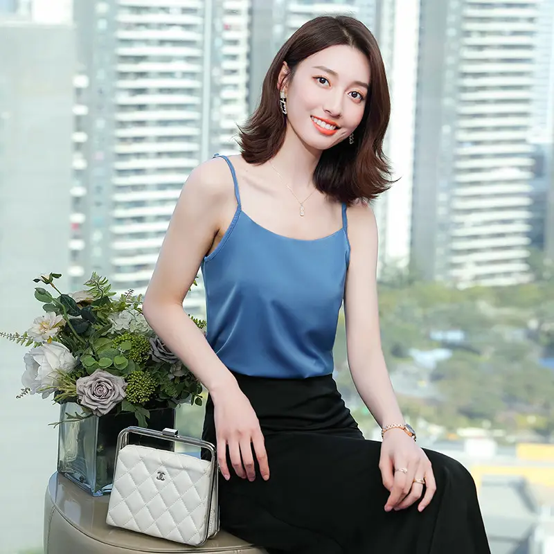 Blue Slim Fit Summer Vest for Women