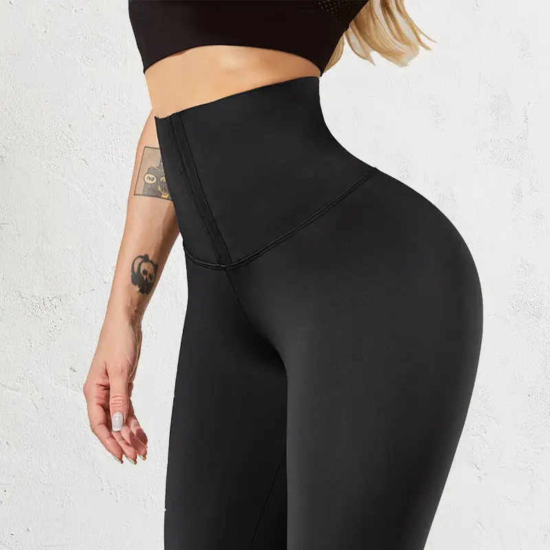Women's Fleece Lined High Waist Yoga Pants Pink — feature 15