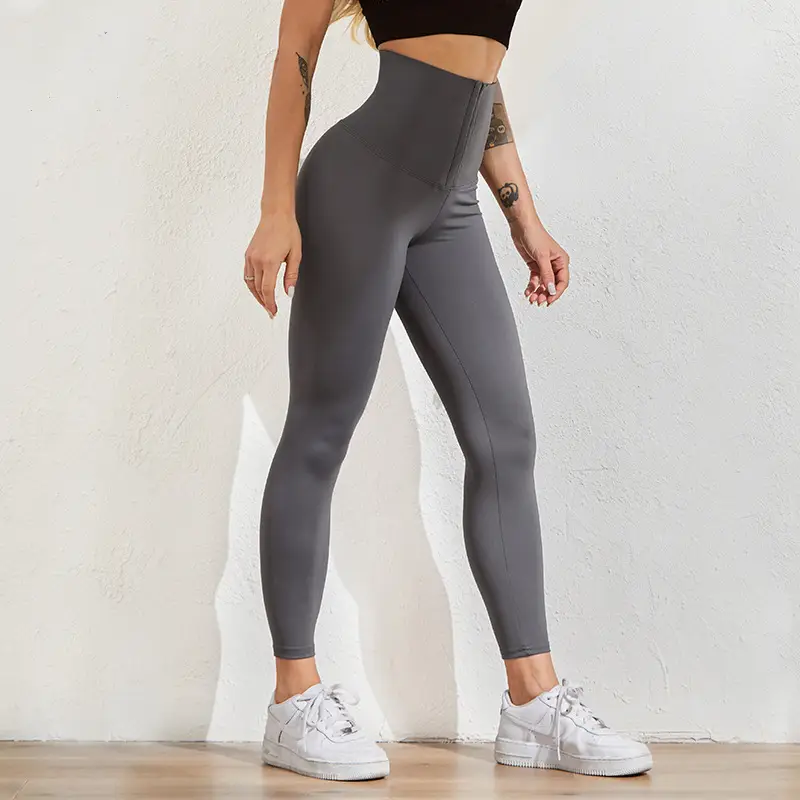 Women's Fleece Lined High Waist Yoga Pants Pink — feature 16