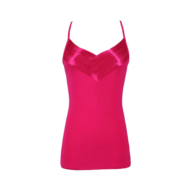 Women's Red Pleated V-Neck V-Shorts Set - Image 4