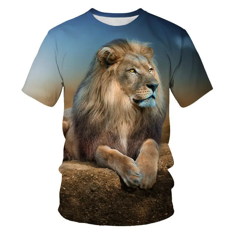 Men 3D Bee Print T-Shirt Grey Short Sleeve
