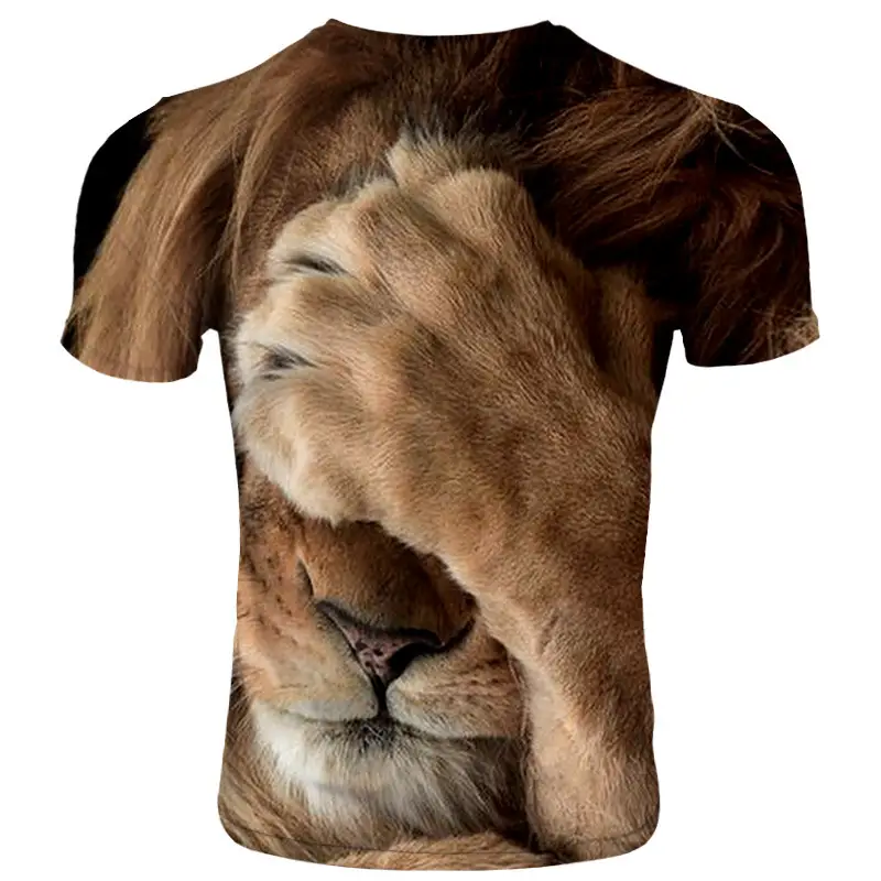 Men 3D Bee Print T-Shirt Grey Short Sleeve — feature 12