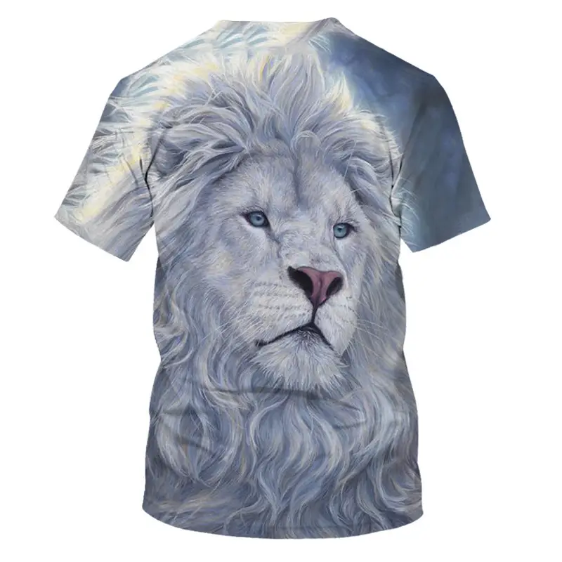 Men 3D Bee Print T-Shirt Grey Short Sleeve — feature 8