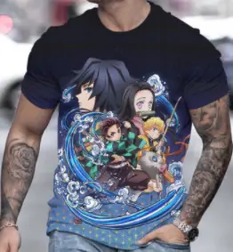 Men 3D Bee Print T-Shirt Grey Short Sleeve