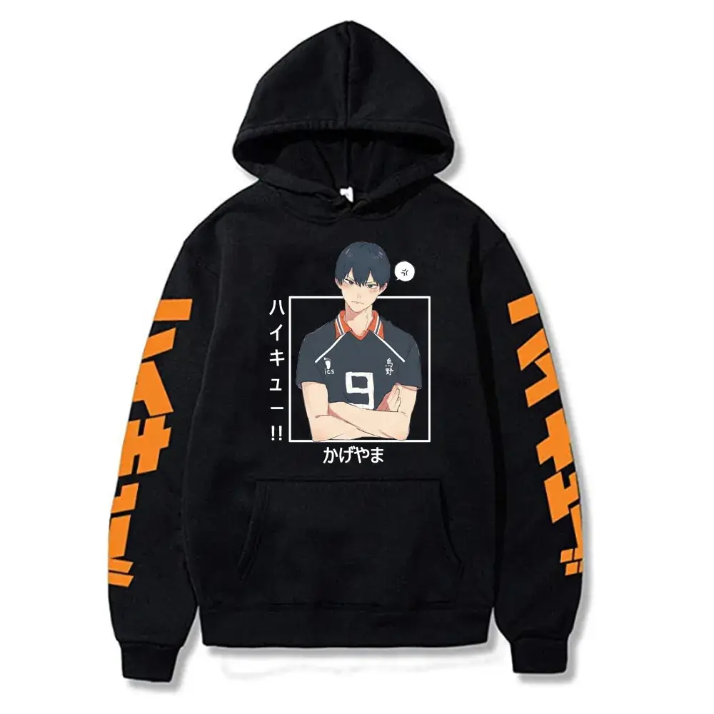 Haikyuu Kageyama Hoodie Men Yellow Karasuno Volleyball