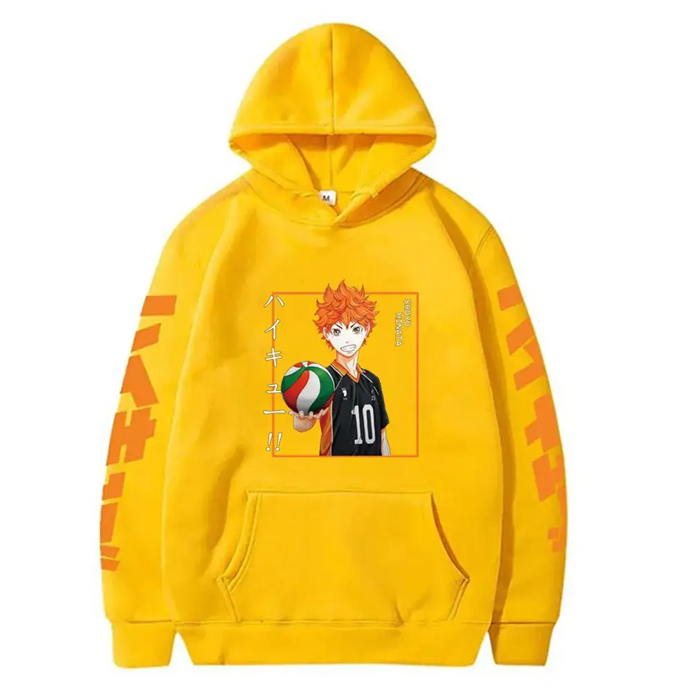 Haikyuu Kageyama Hoodie Men Yellow Karasuno Volleyball