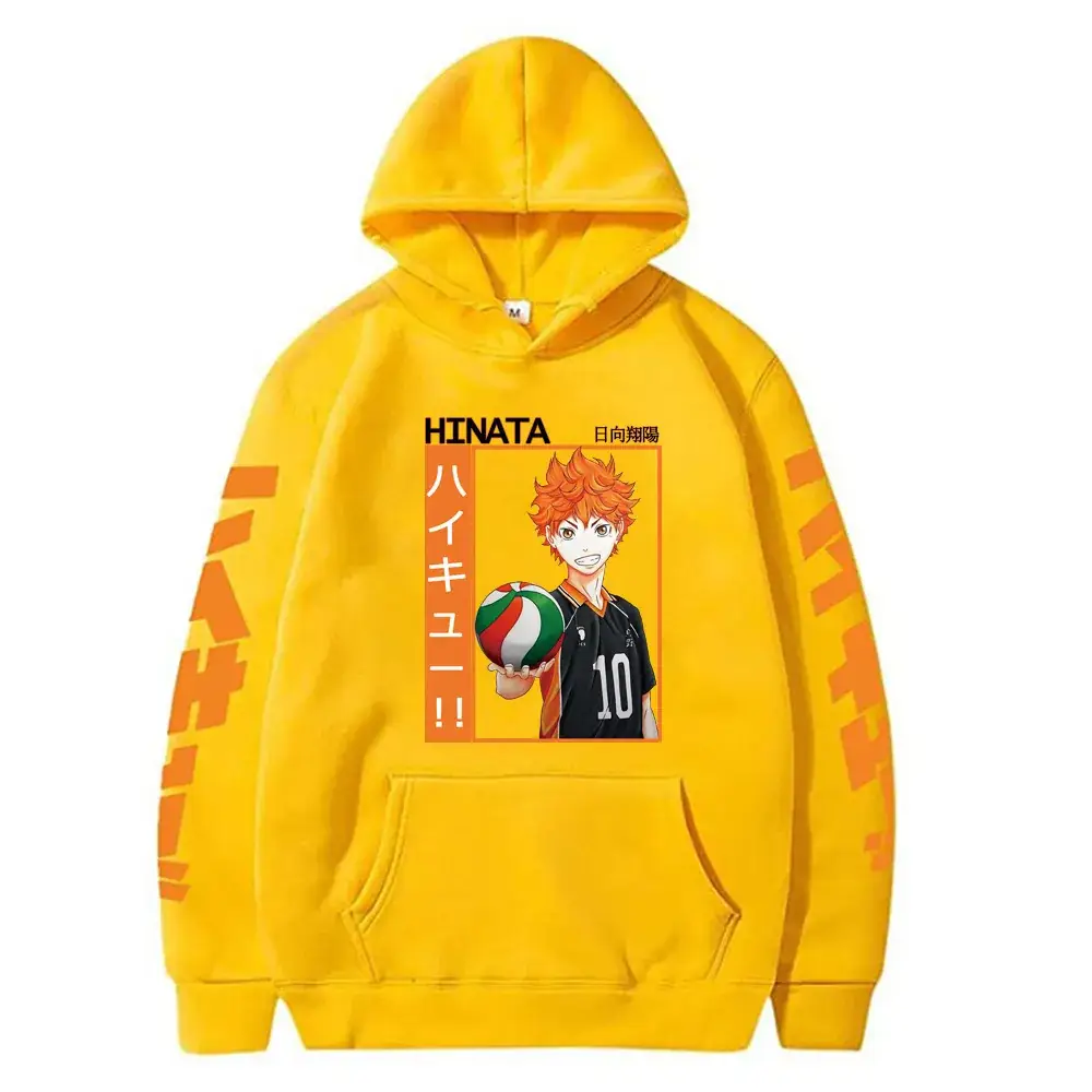 Haikyuu Kageyama Hoodie Men Yellow Karasuno Volleyball