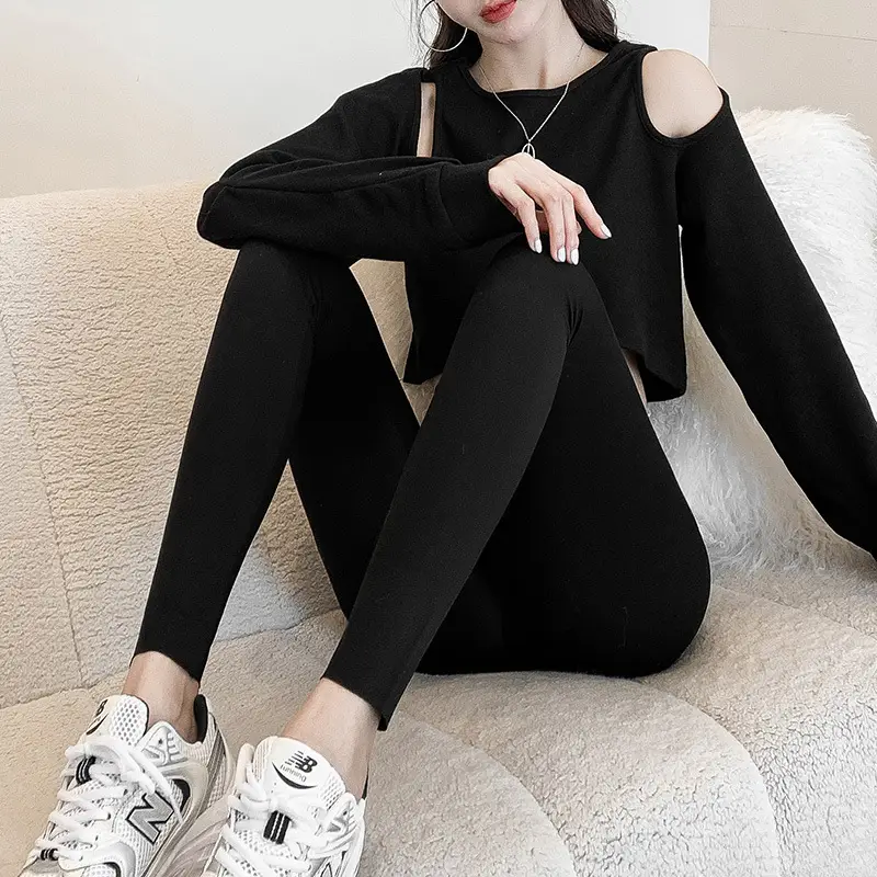 2022 Shark Skin Leggings Women's Black Nine Point Large - Image 5