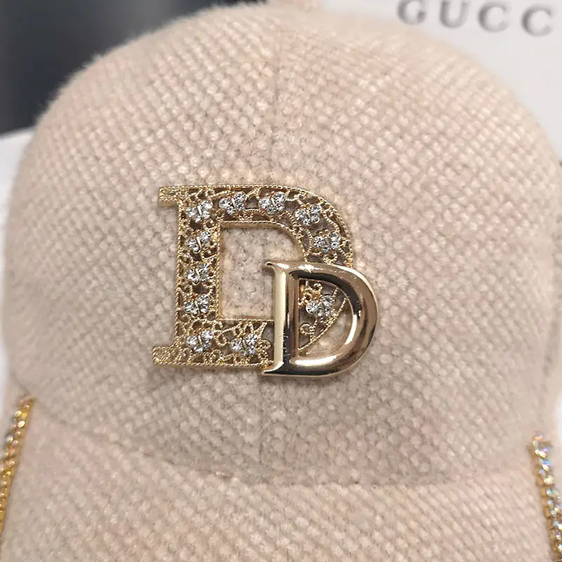 Golden D-Braceled Fur Cap for Girls Winter