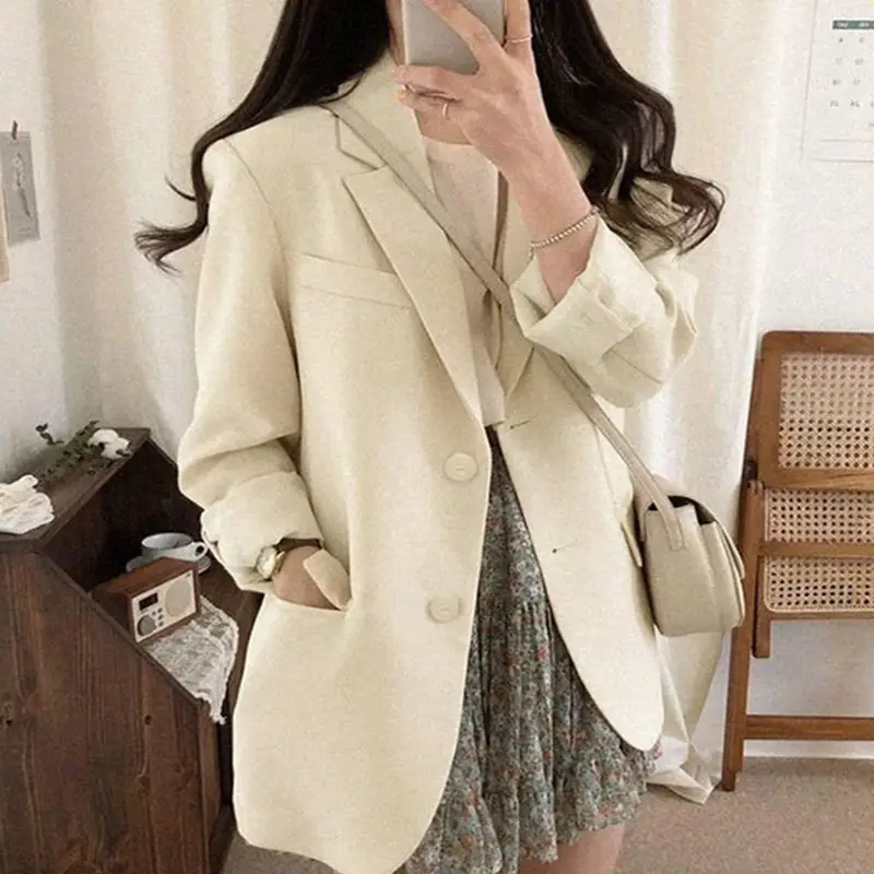 2026 Korean Style Petite Off-White Blazer Women - Image 7