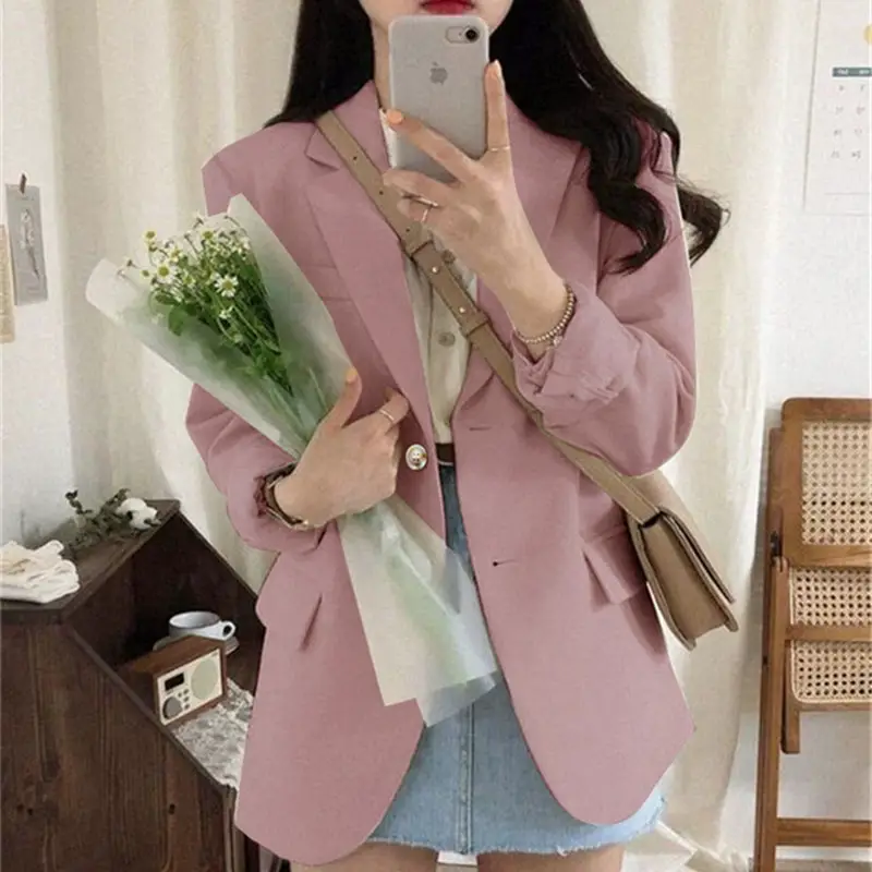 2026 Korean Style Petite Off-White Blazer Women - Image 3