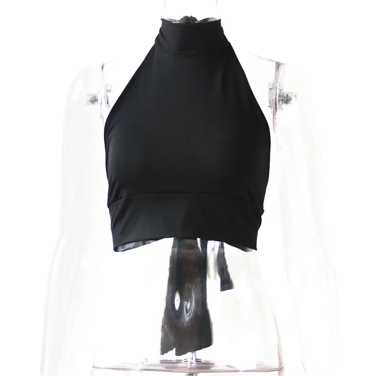 Women Sleeveless Crop Top Backless Halter Tie-Up Slim Fit T-Shirt - Image 6