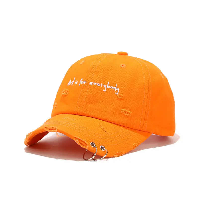 Women Embroidered Hoop Cap Black White Korean Hip Hop