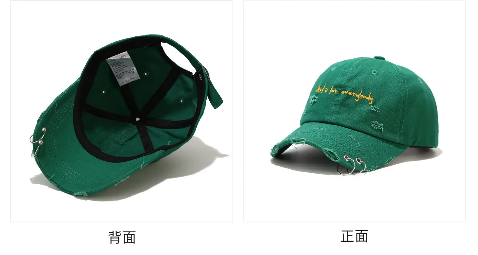 Women Embroidered Hoop Cap Black White Korean Hip Hop — feature 13
