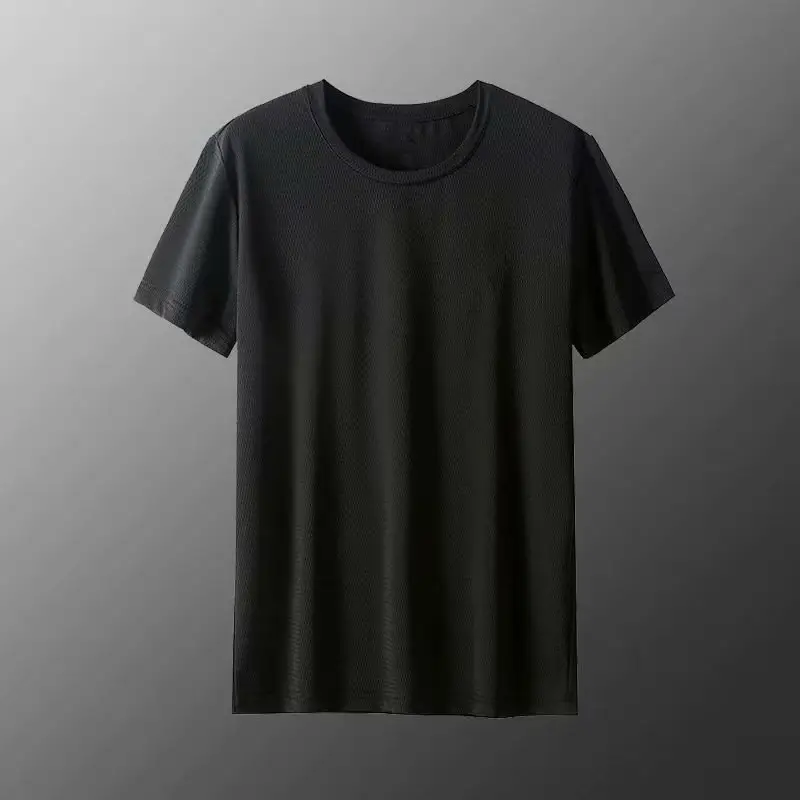 Men's Black Mesh Ice Silk T-Shirt Large 2020 Summer - Image 6