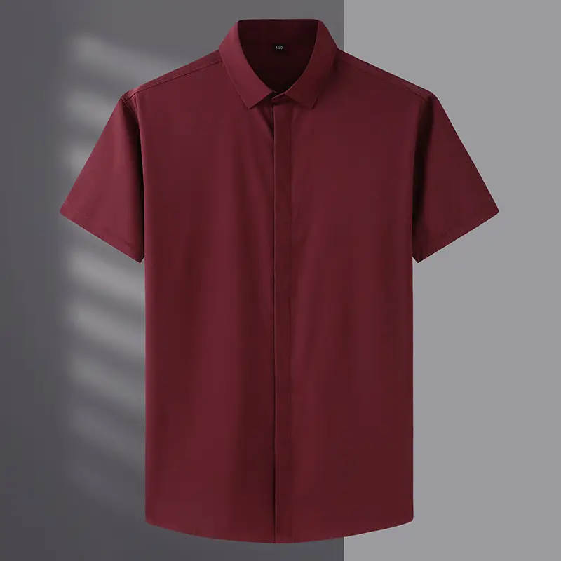 Men Cotton White Short Sleeve Shirt Large Stretch - Image 3