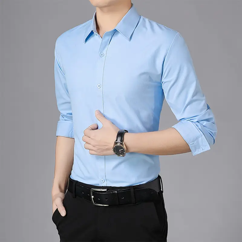 Men Red Short Sleeve Button Down Shirt Slim Fit - Image 8