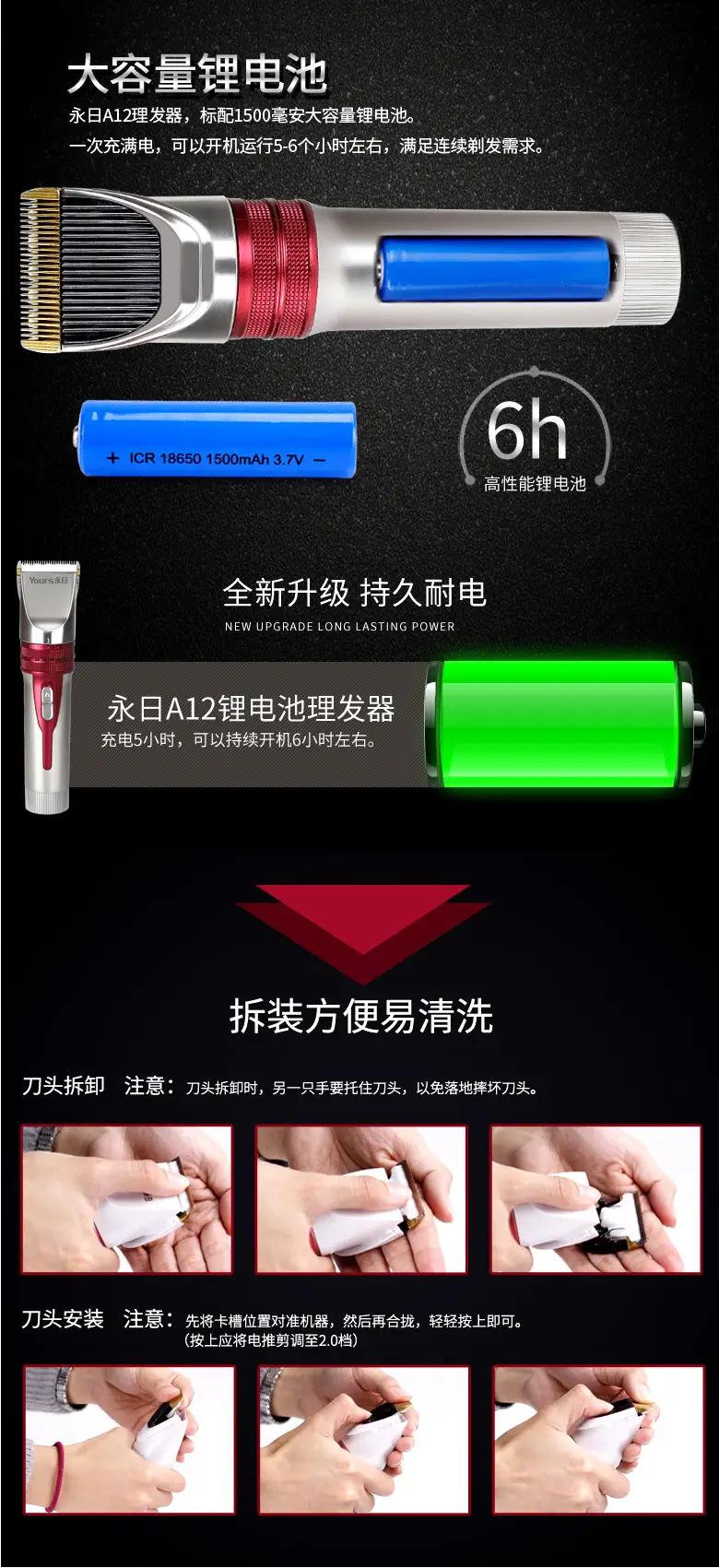 Electric Hair Clipper for Adults with Multi-Tools Set — feature 9