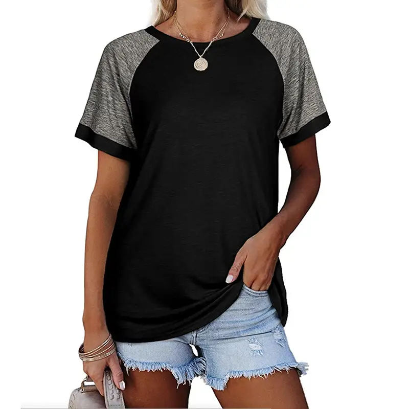 Women Maroon Short Sleeve T-Shirt Large Casual Summer Top