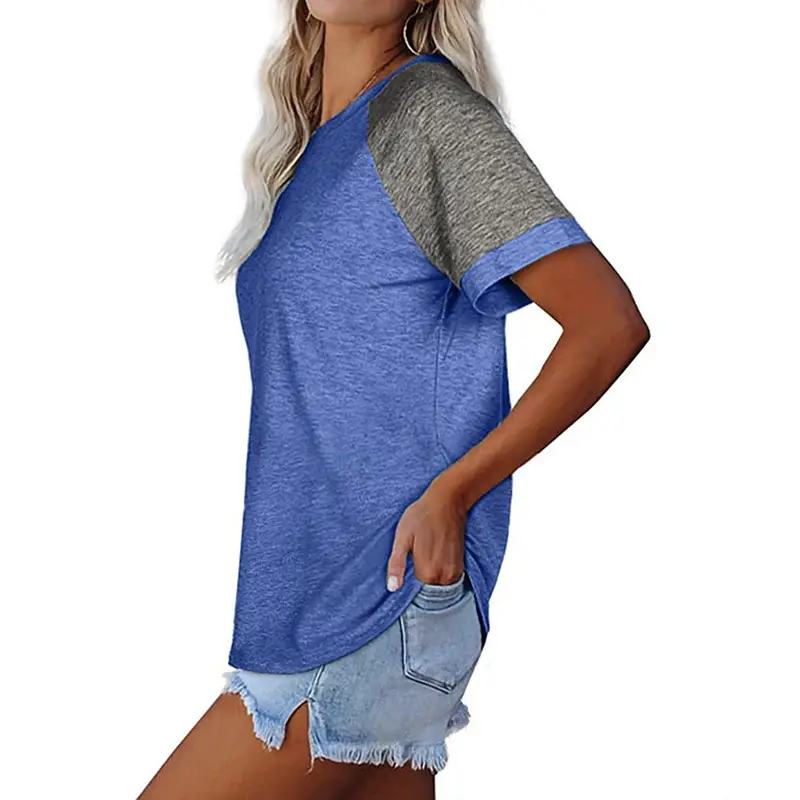 Women Maroon Short Sleeve T-Shirt Large Casual Summer Top