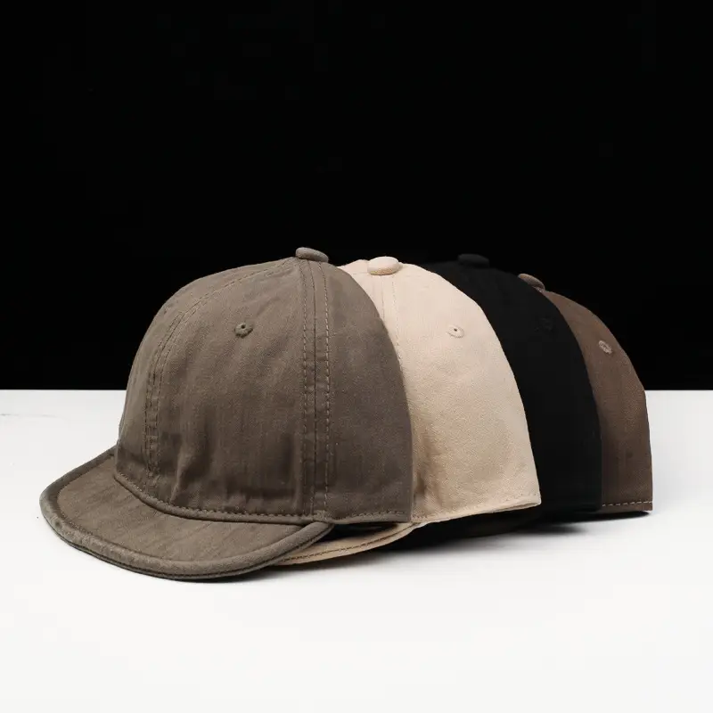 Men Washed Pull Peaked Baseball Cap Brown — feature 6