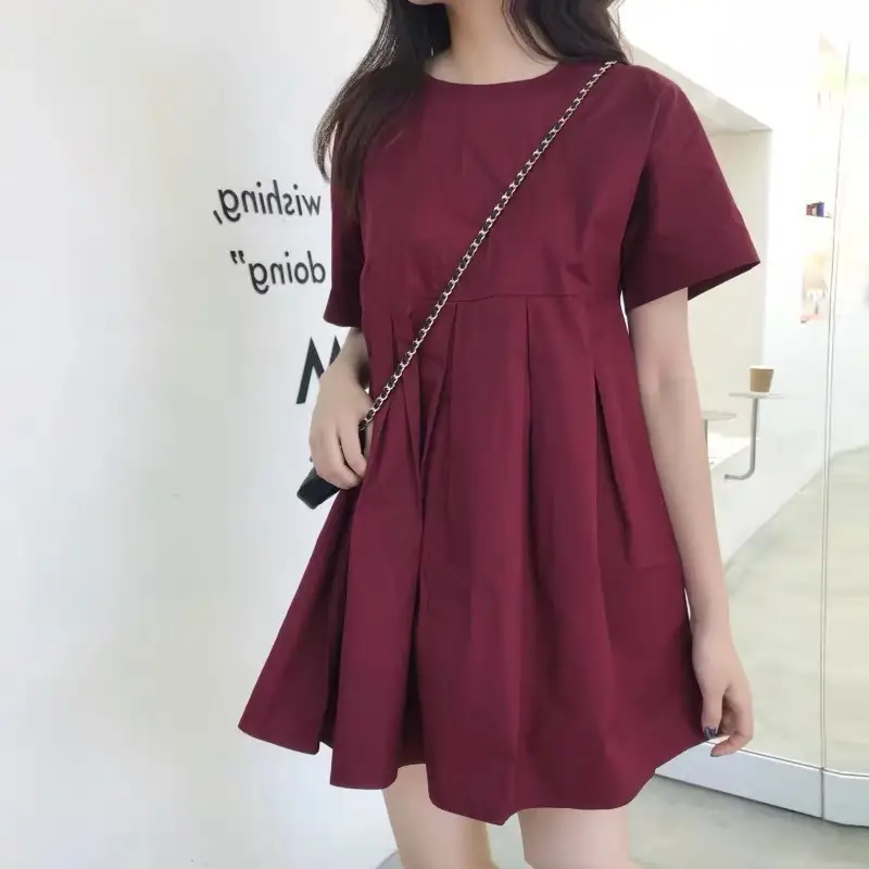 Maternity Dress Red A-Line Loose Large — feature 10