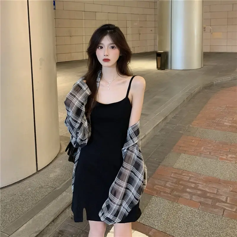2025 Summer Korean Style Plaid Long Sleeve Top for Women — feature 10