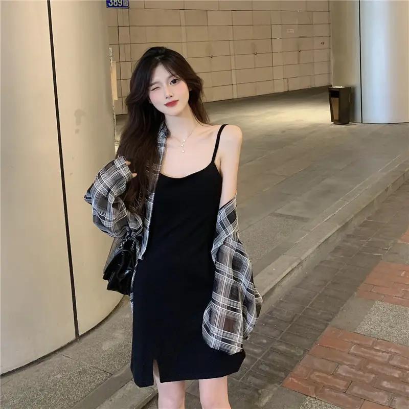 2025 Summer Korean Style Plaid Long Sleeve Top for Women — feature 11