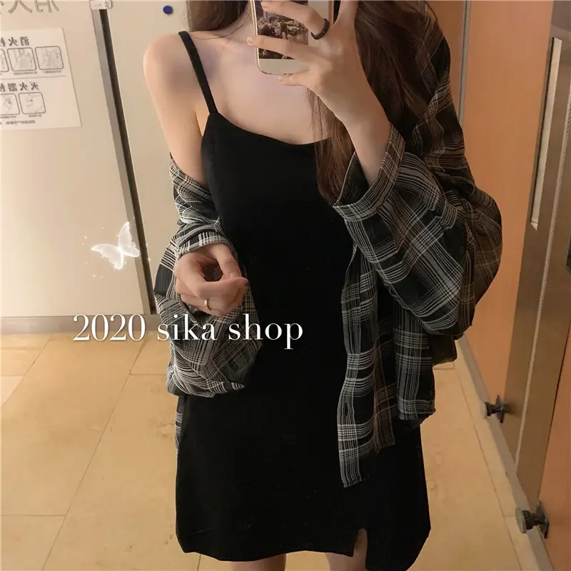 2025 Summer Korean Style Plaid Long Sleeve Top for Women — feature 16