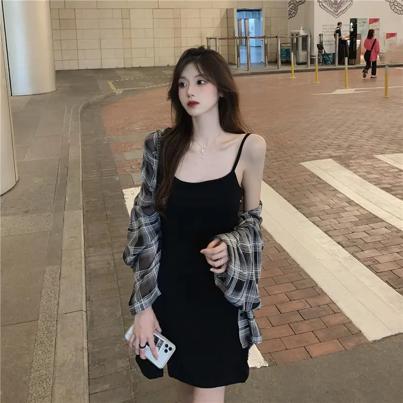 2025 Summer Korean Style Plaid Long Sleeve Top for Women — feature 2