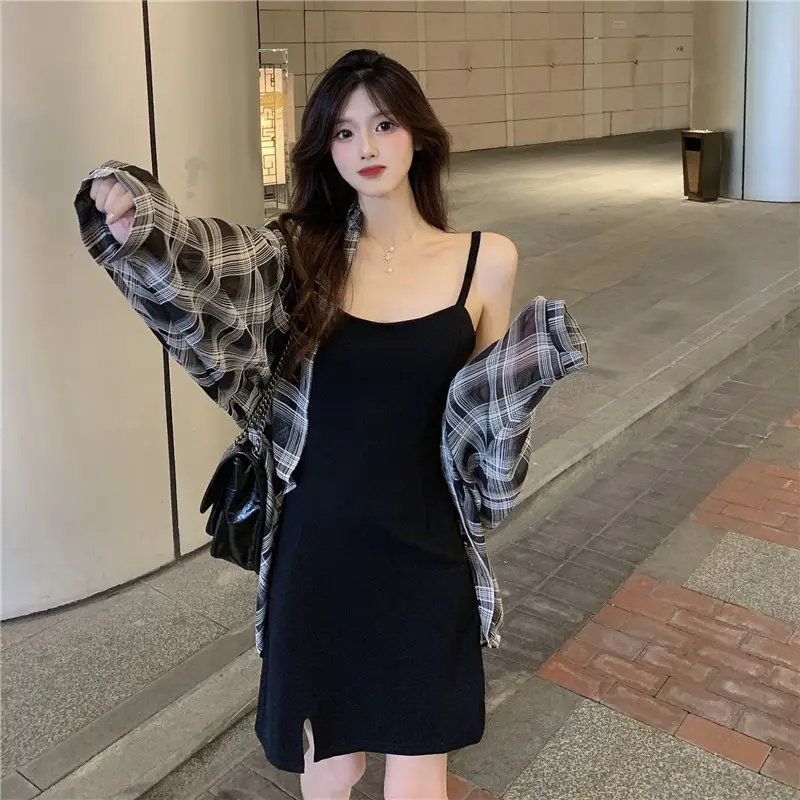 2025 Summer Korean Style Plaid Long Sleeve Top for Women — feature 9