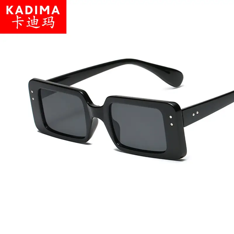 2021 Square Frame Black Sunglasses for Men Women