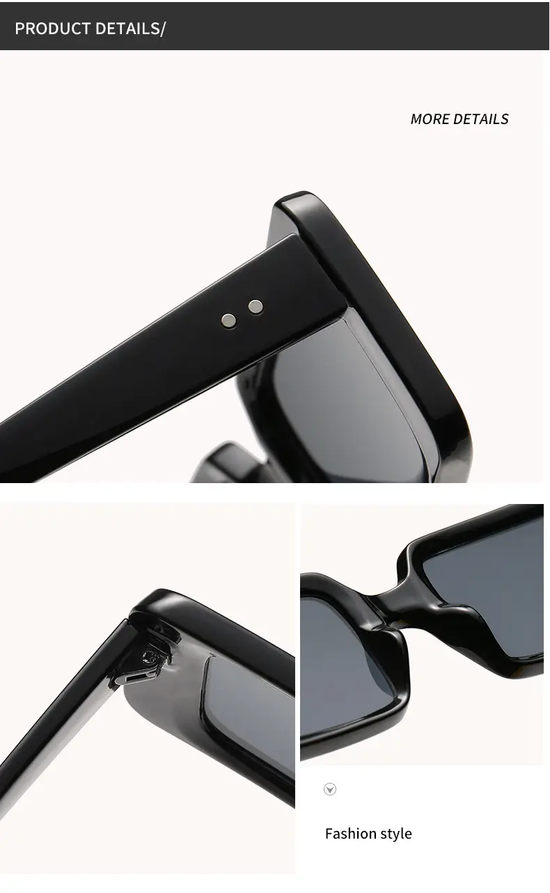 2021 Square Frame Black Sunglasses for Men Women — feature 15