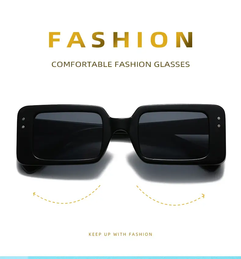2021 Square Frame Black Sunglasses for Men Women — feature 2