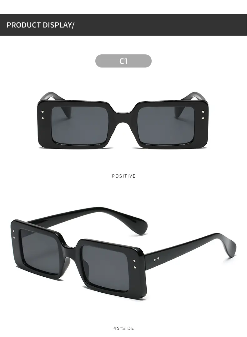 2021 Square Frame Black Sunglasses for Men Women — feature 7