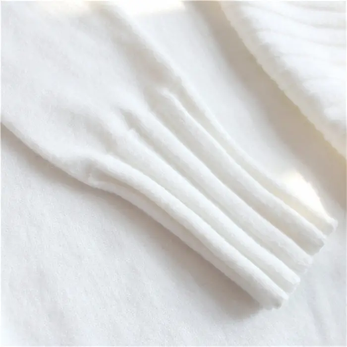Women's White Knitted Pullover Sweater with Inner Pocket — feature 9