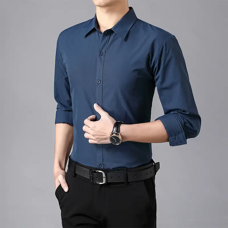 Men Red Short Sleeve Korean Style Shirt Slim Fit
