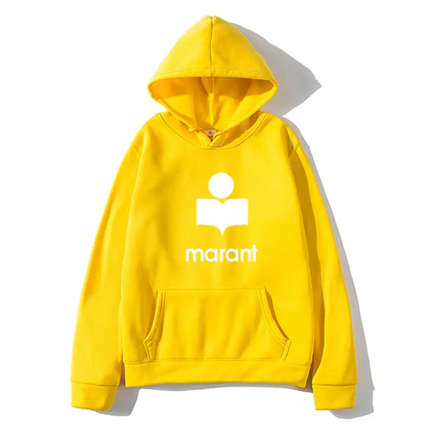 Men's Marant Hoodie Beige Cotton Winter Hooded Sweatshirt - Image 10