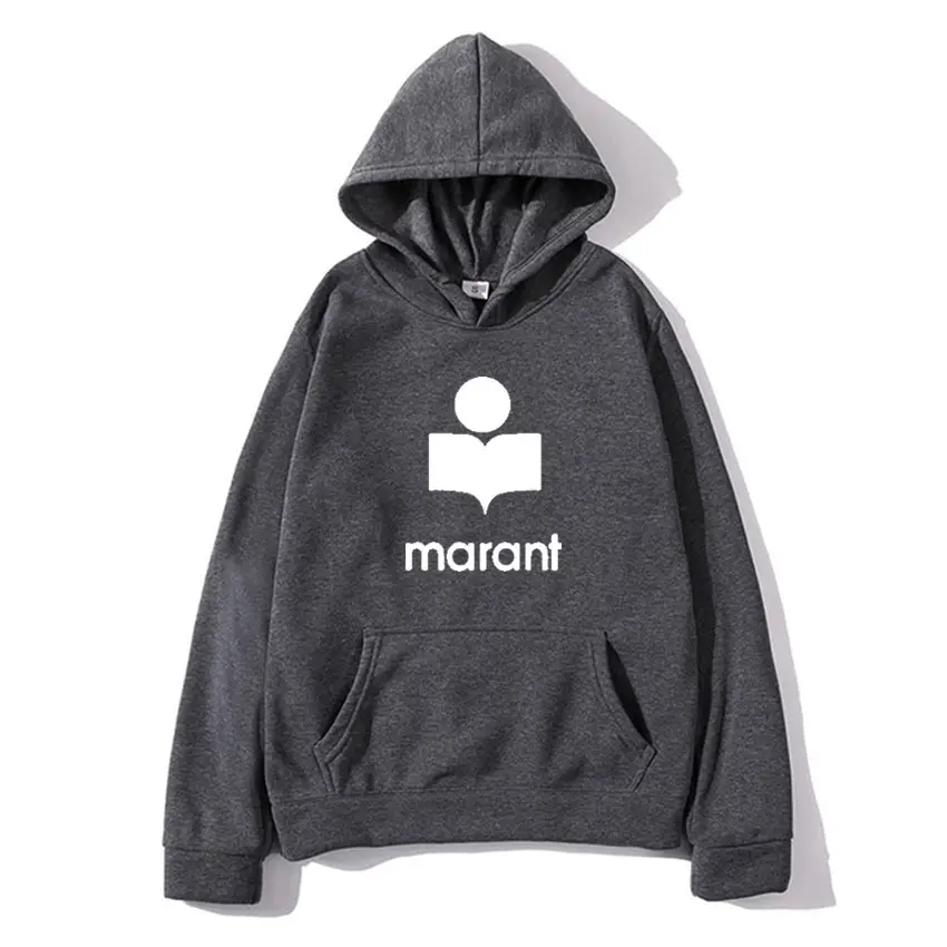 Men's Marant Hoodie Beige Cotton Winter Hooded Sweatshirt - Image 4