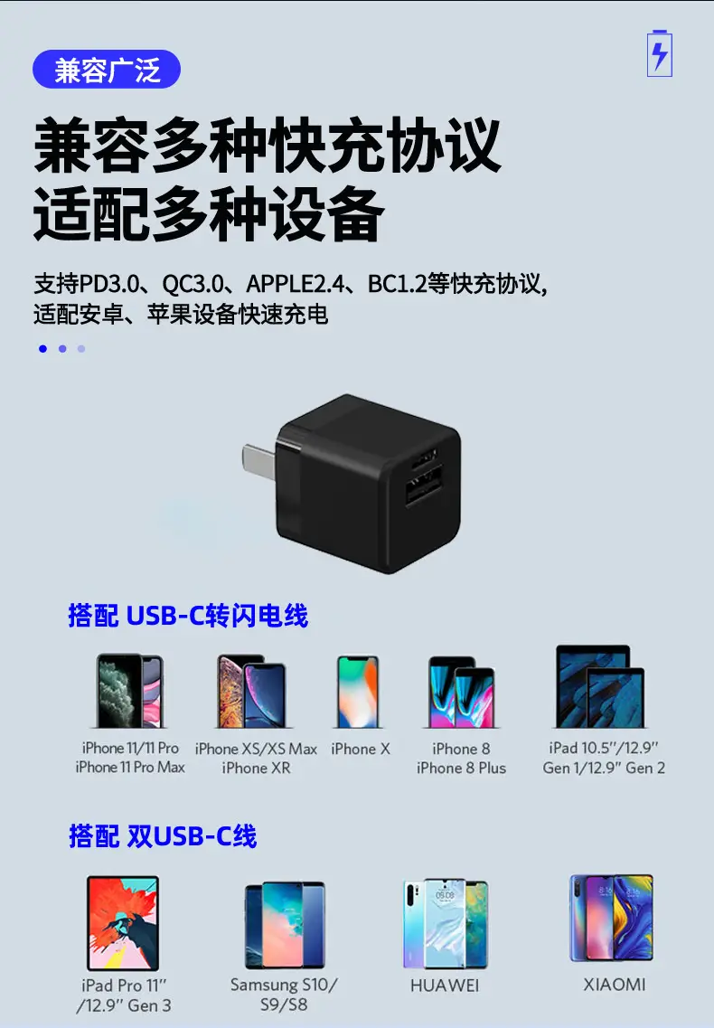 Gallium Nitride 20W Mini Charger for Apple Huawei 3C Flash — feature 11